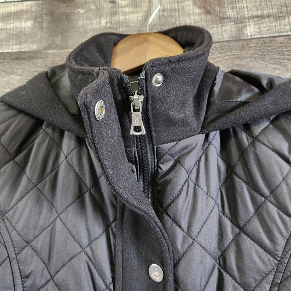 Sam Edelman Quilted Polyester Hooded Black Jacket Women's Small - Picture 6 of 16